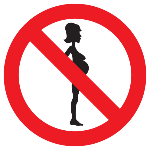 Sticker met pictogram Verboden voor zwangeren