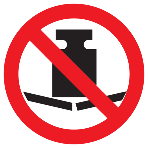 Sticker met pictogram Verboden zware last te plaatsen ISO7010 - P012