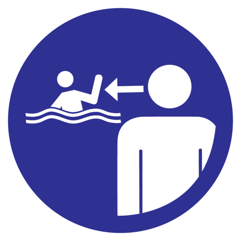 Sticker Toezicht houden kinderen bij water verplicht - ISO7010 - M054