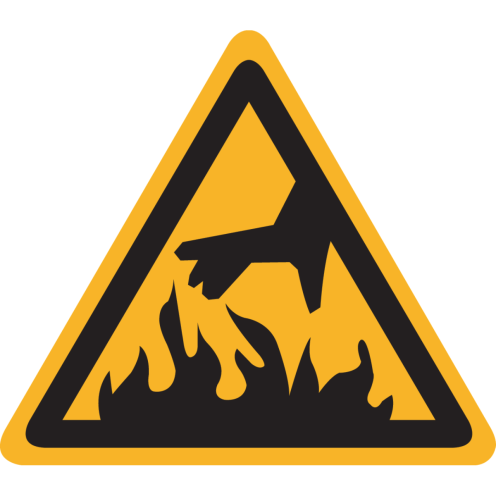 Sticker met pictogram "Waarschuwing Vuur - Vlammen"