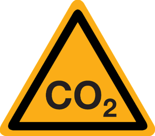 Sticker met tekst "Co₂"