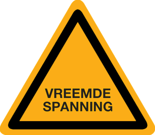 Sticker met tekst "Vreemde Spanning"