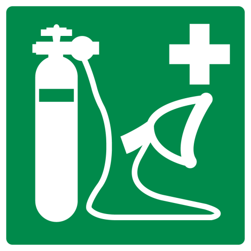 Sticker met pictogram zuurstofmasker