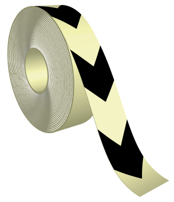 Tape fotoluminescerend / zwarte pijlen