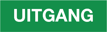 Opaal sticker met tekst uitgang