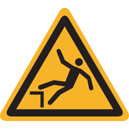 UV-line Sticker met pictogram "valgevaar" - ISO 7010 - W008