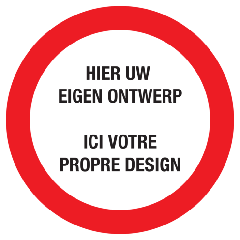 Sticker eigen tekst of pictogram verboden