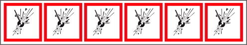 Verpakkingstape op rol met pictogram "Explosieve Stoffen" - GHS 01