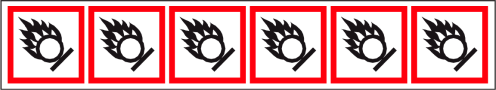 Verpakkingstape op rol met pictogram "Oxiderende Stoffen" - GHS 03