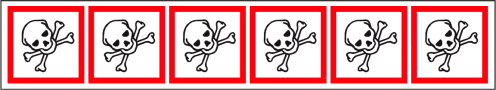 Verpakkingstape op rol met pictogram "Giftige Stoffen" - GHS 06