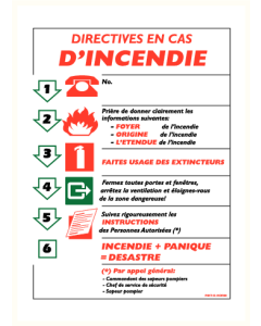 Richtlijnen bij brand 1 FR (sticker)