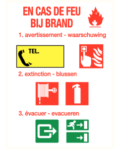 Richtlijnen bij brand 2 FR/NL (bordje)