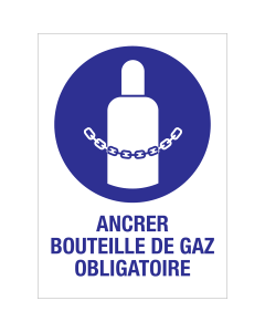 Gasfles verankeren verplicht (sticker) - ISO7010 - M046