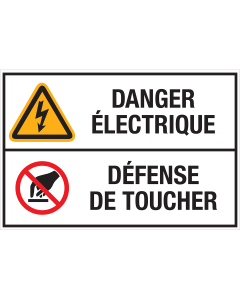 Autocollant Danger Électrique - Défense de toucher 