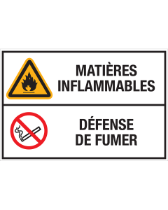 Autocollant Matières Inflammables - Défense de Fumer