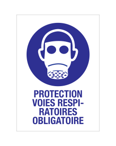 Autocollant Protection voies respiratoires obligatoires met tekst