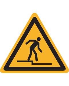Bord met pictogram "Opgepast afstapje" - ISO 7010 - W070