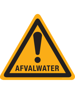 Bord met pictogram waarschuwing afvalwater