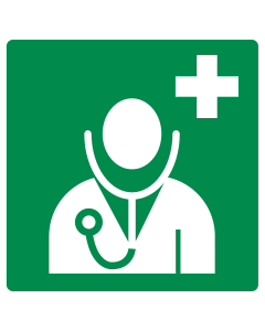 Bord met pictogram arts ISO 7010