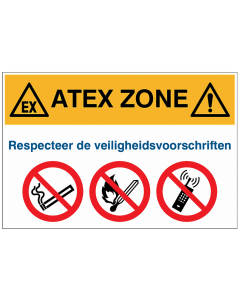 Sticker waarschuwing Atex zone