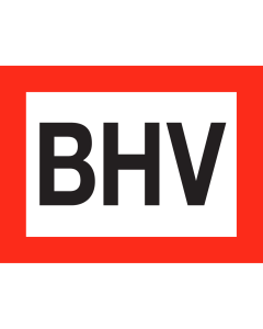 Bord met tekst BHV