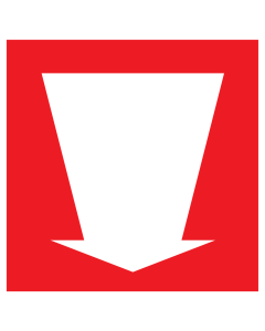 Bord met blanco pictogram met pijl 