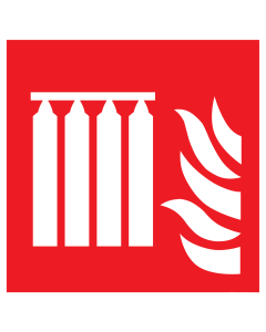 Bord met pictogram van een vaste blusbatterij