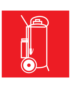 Bord met pictogram van een bluswagen