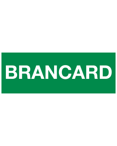 Bord met tekst brancard