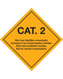 Bord Categorie 2 - Niet voor dierlijke consumptie