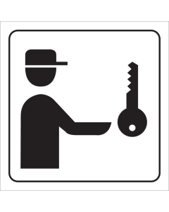 Bord met pictogram concierge
