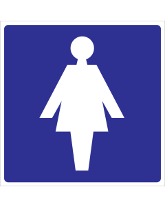 Bord met pictogram voor aanduiden ruimte voor dames
