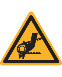 Bord met pictogram draaiende delen