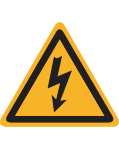 Bord met pictogram "Waarschuwing Elektrische Spanning" - ISO 7010 - W012
