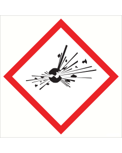 Bord met pictogram "Explosieve Stoffen" - GHS01