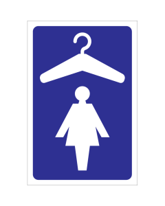 Bordje met pictogram voor aanduiden garderobe voor dames