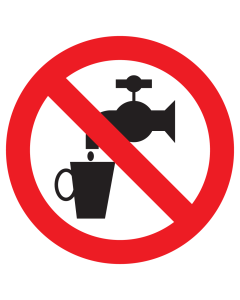 Bord met pictogram geen drinkwater