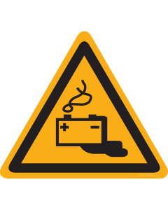 Bord met pictogram gevaar accu's opladen - ISO 7010 - W026