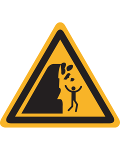 Bord met pictogram "Waarschuwing Afgrond" - ISO 7010 - W053