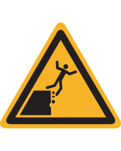 Bord met pictogram "Waarschuwing Valgevaar Onstabiele Rand" - ISO 7010 - W052