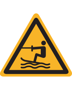 Bord met pictogram "Waarschuwing Waterski Gebied" - ISO 7010 - W045