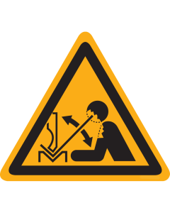 Bord met pictogram van een snel bewegend gevaarlijk onderdeel - ISO 7010 - W032