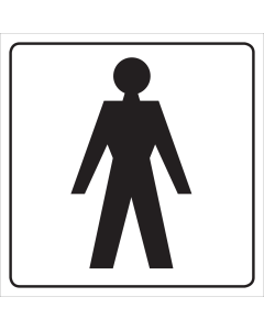 Bord met pictogram voor aanduiden ruimte voor heren