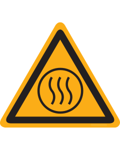 Bord met pictogram gevaar hete inhoud - ISO7010 - W079