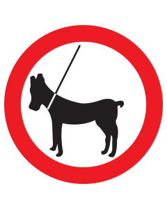 Bord met pictogram honden aan de riem