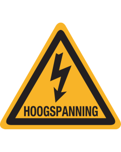 Bord met pictogram "Waarschuwing Hoogspanning" - ISO 7010 - W012