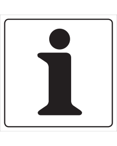 Wit bord met pictogram voor aanduiden van informatie