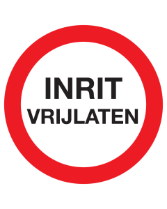 Bord met tekst inrit vrijlaten