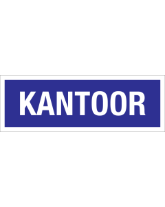 Bord Kantoor - blauw met witte tekst