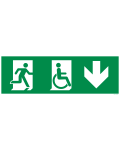 Bord Nooduitgang beneden beperkte mobiliteit